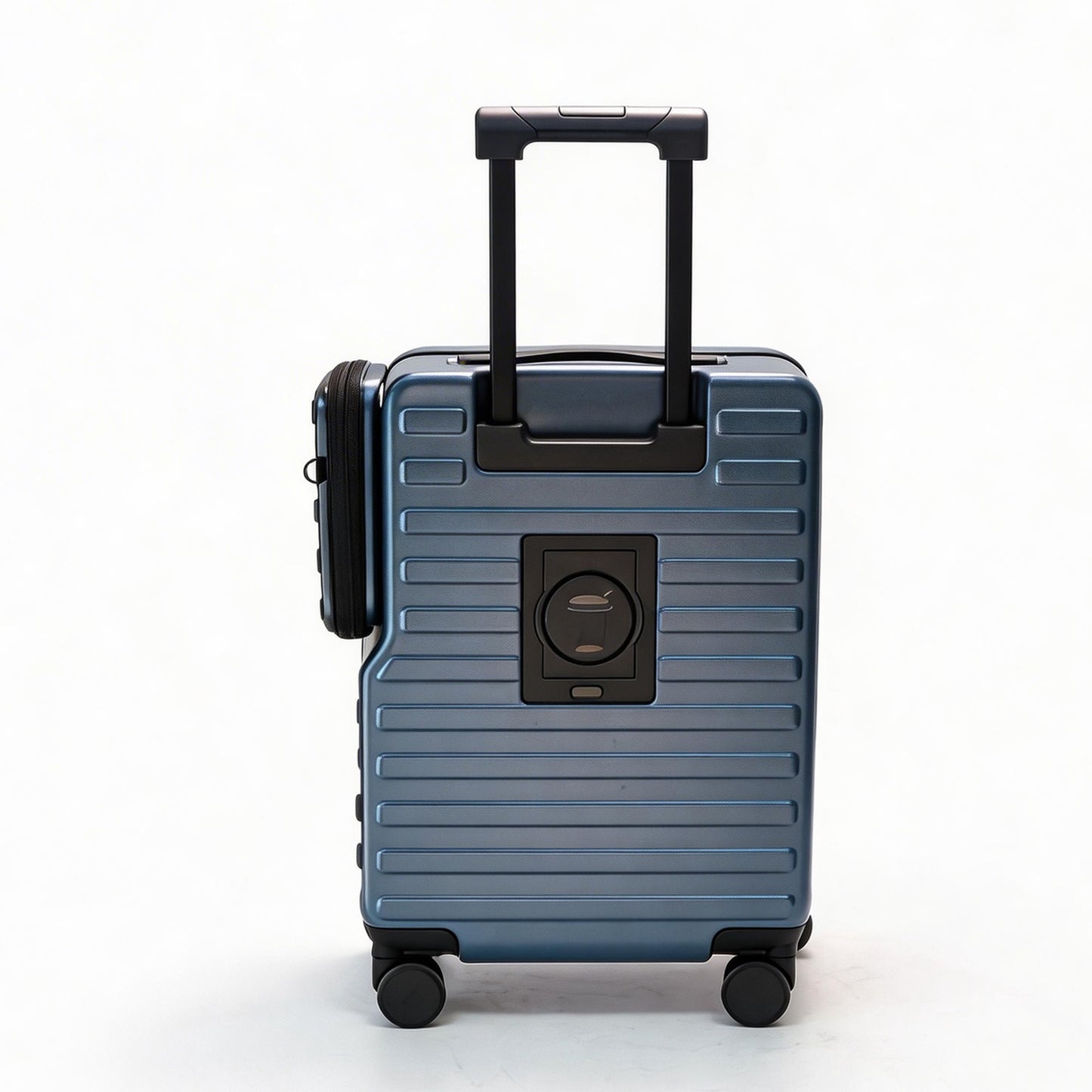 Carry On Luggage 20 Inch with Laptop Pocket, Hardside Suitcase with Spinner Wheels, Detachable Messenger Bag & Phone Holder, TSA Approved Business Travel Suitcase - Navy Blue