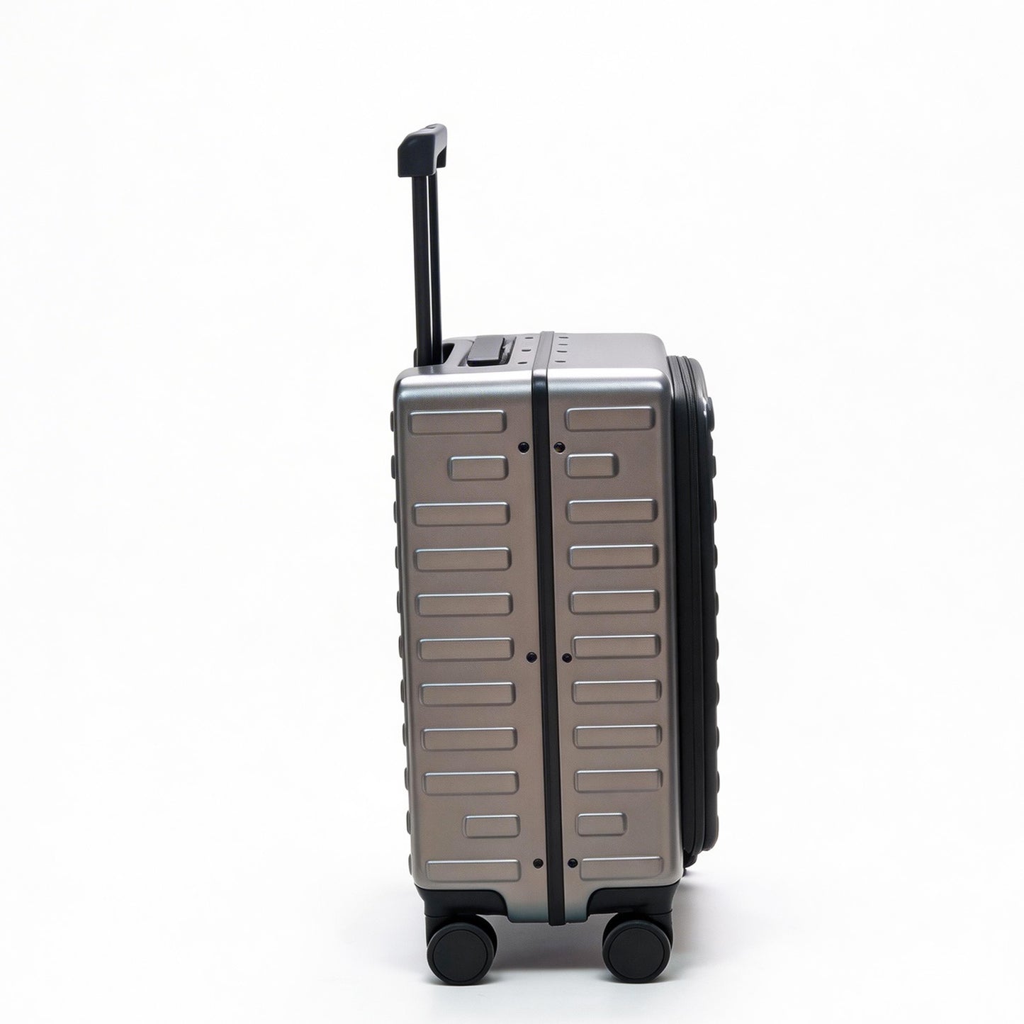 20 Inch Carry On Suitcase with Front Laptop Pocket, Hardside Luggage with Spinner Wheels, Removable Side Pouch & Cup Holder, TSA Approved for Business Travel - Grey