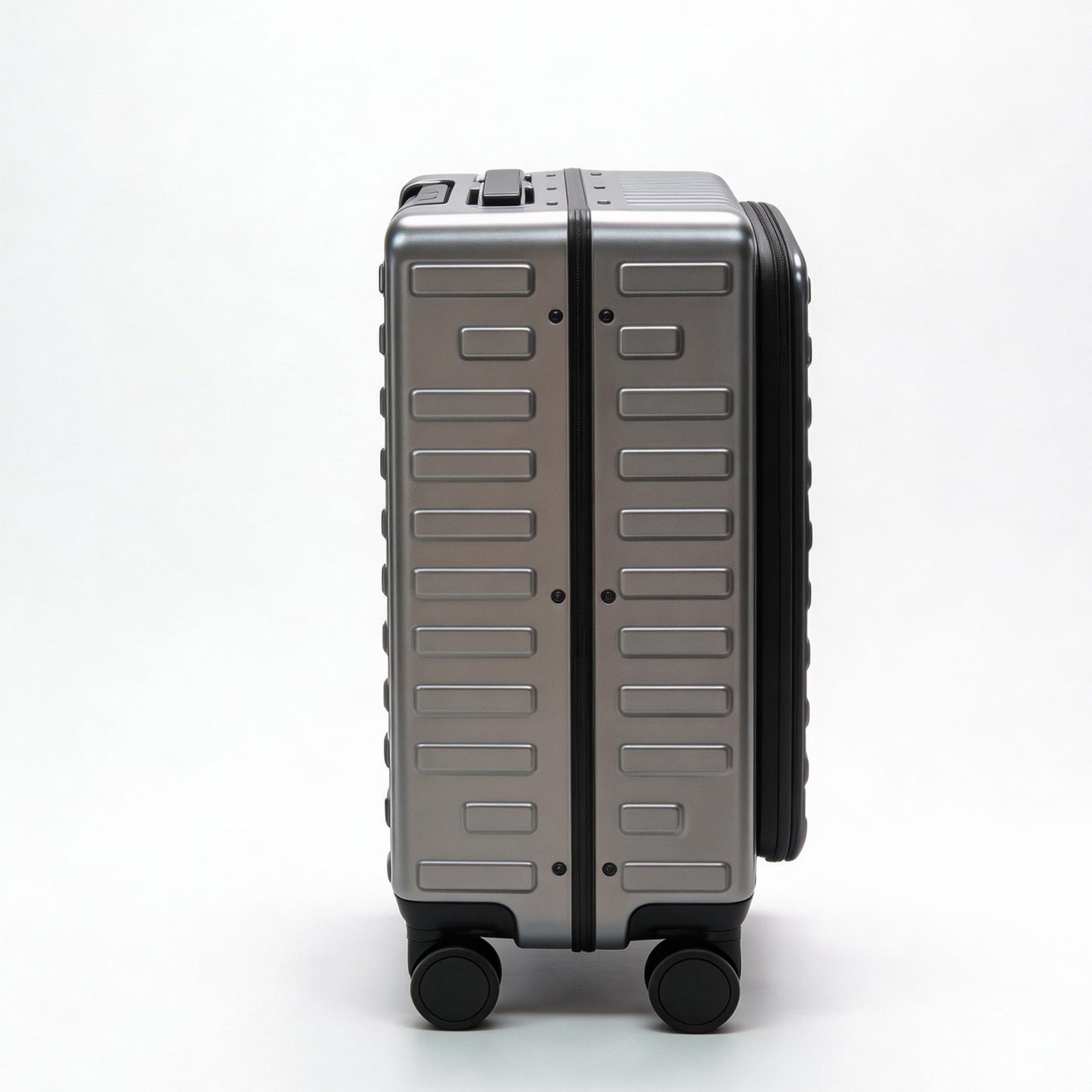20 Inch Carry On Suitcase with Front Laptop Pocket, Hardside Luggage with Spinner Wheels, Removable Side Pouch & Cup Holder, TSA Approved for Business Travel - Grey