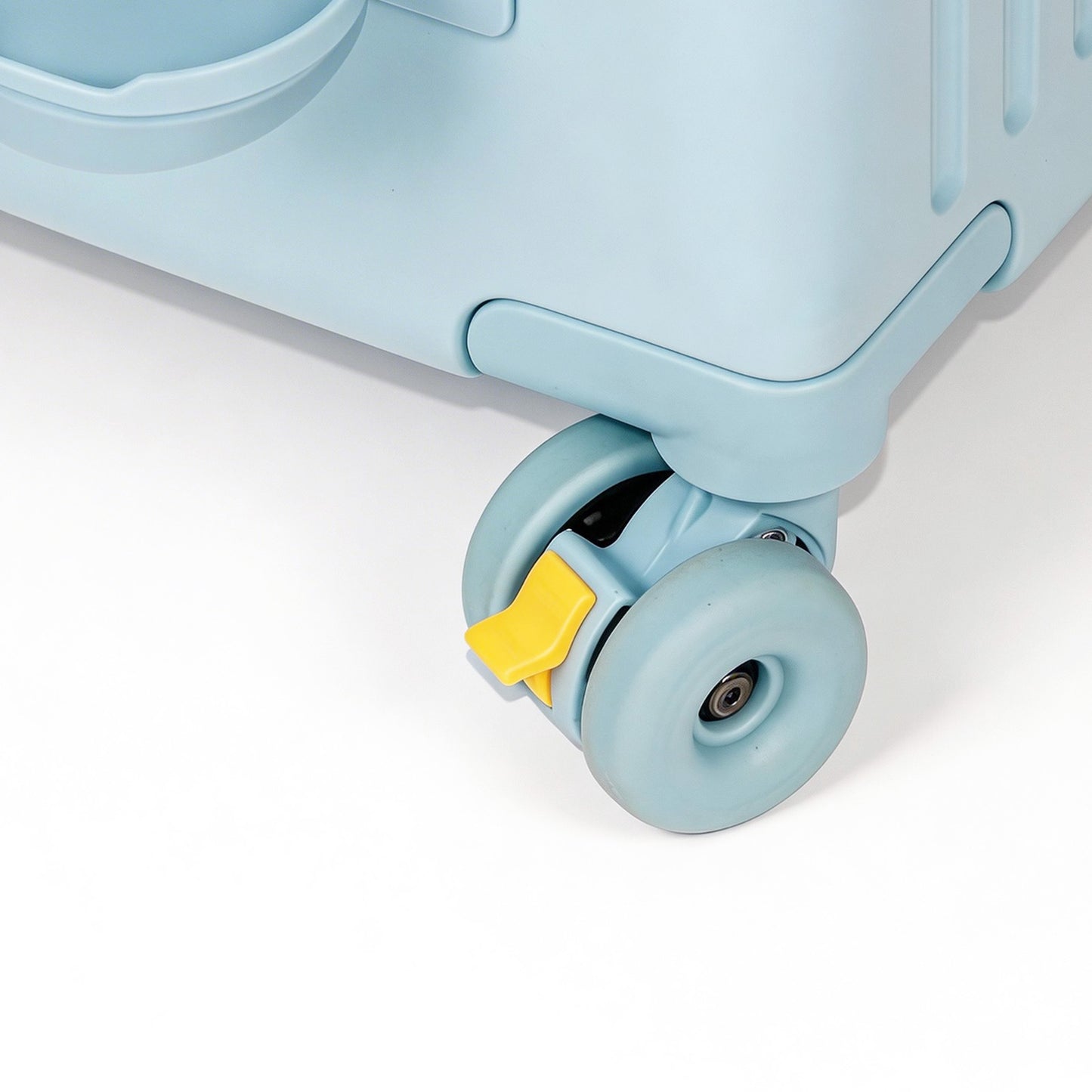 20 Inch Ride-On Carry On Suitcase for Children, Stroller Luggage with Safety Belt & Brake Wheels, Front Open Compartment, Travel Gear for 1-6 Years Old, Sky Blue