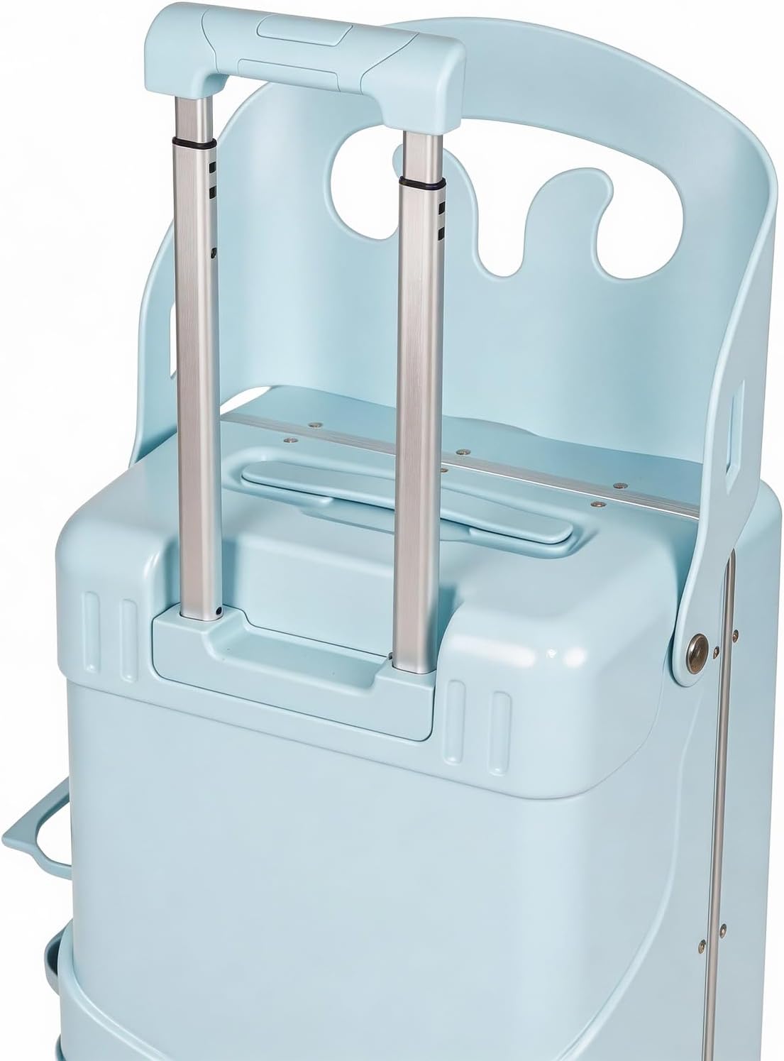 Ride-on Carry-on Suitcase with Foldable Backrest for Kids & Adults, TSA Lock, Cup Holder – Versatile Travel Gear for Family
