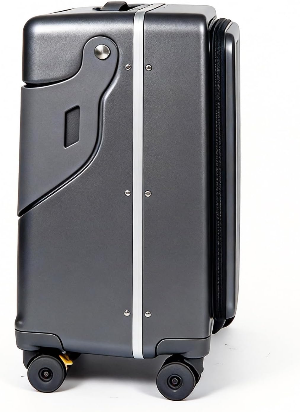 Ride-on Carry-on Suitcase with Foldable Backrest for Kids & Adults, TSA Lock, Cup Holder – Versatile Travel Gear for Family