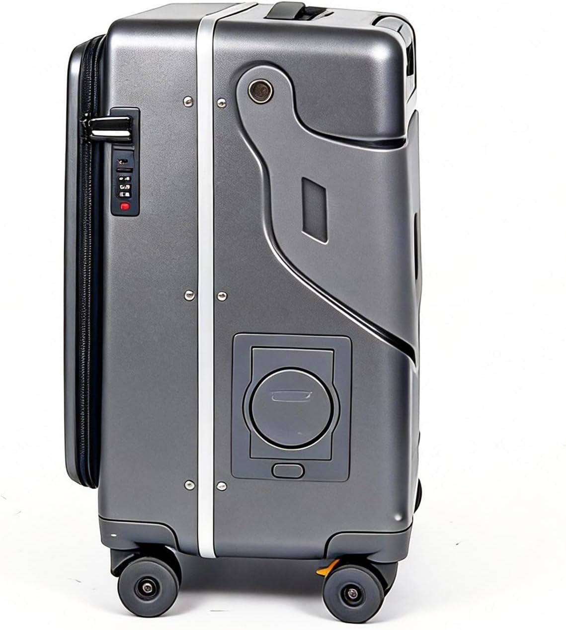 Ride-on Carry-on Suitcase with Foldable Backrest for Kids & Adults, TSA Lock, Cup Holder – Versatile Travel Gear for Family
