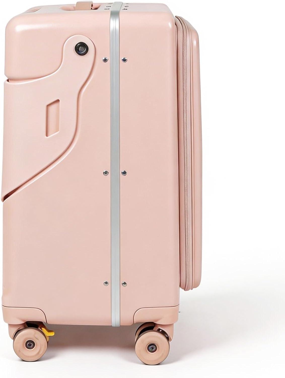 Ride-on Carry-on Suitcase with Foldable Backrest for Kids & Adults, TSA Lock, Cup Holder – Versatile Travel Gear for Family