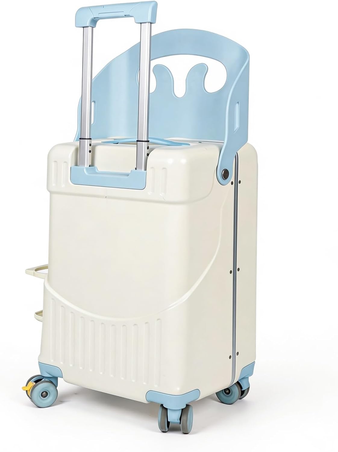 Ride-on Carry-on Suitcase with Foldable Backrest for Kids & Adults, TSA Lock, Cup Holder – Versatile Travel Gear for Family