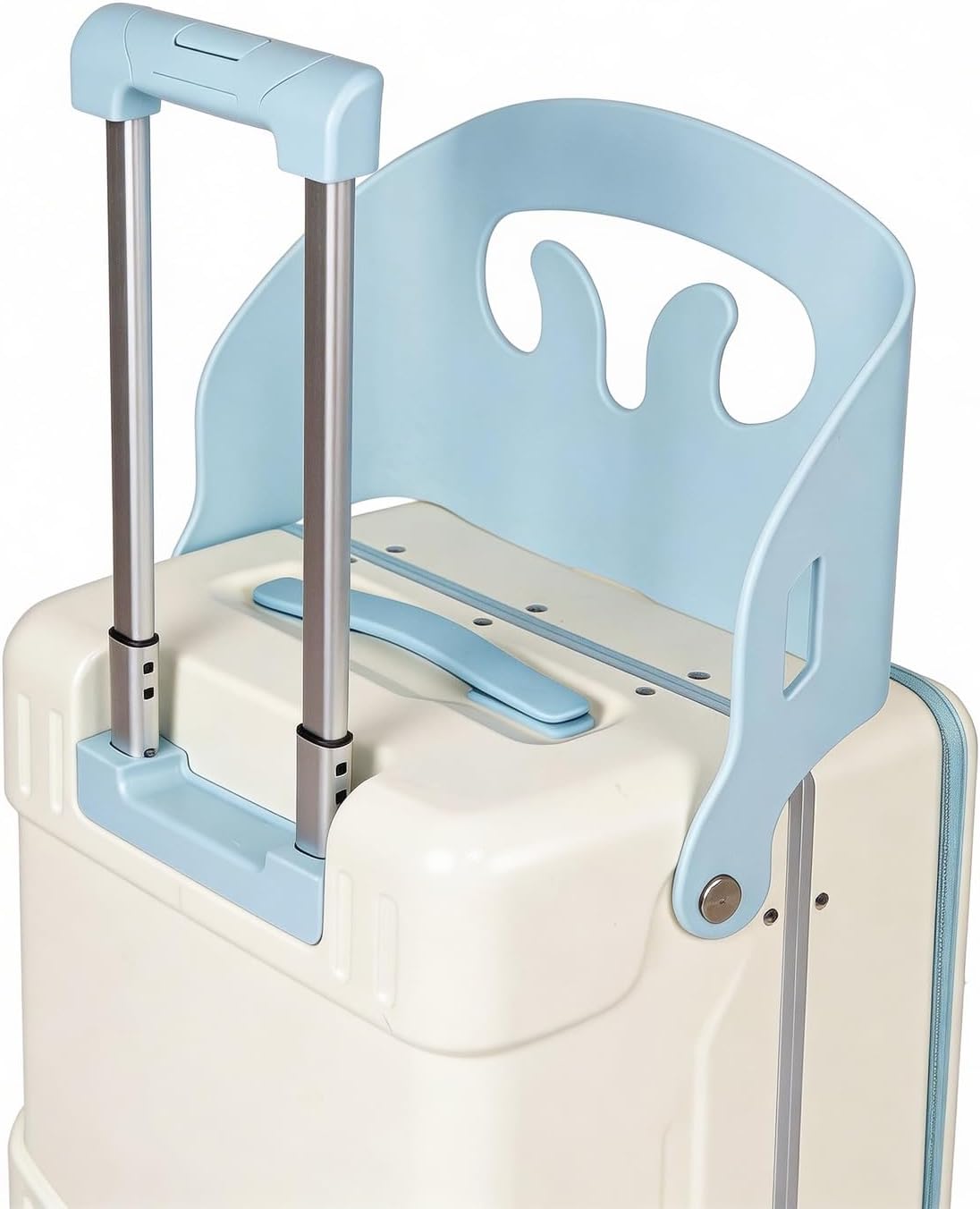 Ride-on Carry-on Suitcase with Foldable Backrest for Kids & Adults, TSA Lock, Cup Holder – Versatile Travel Gear for Family