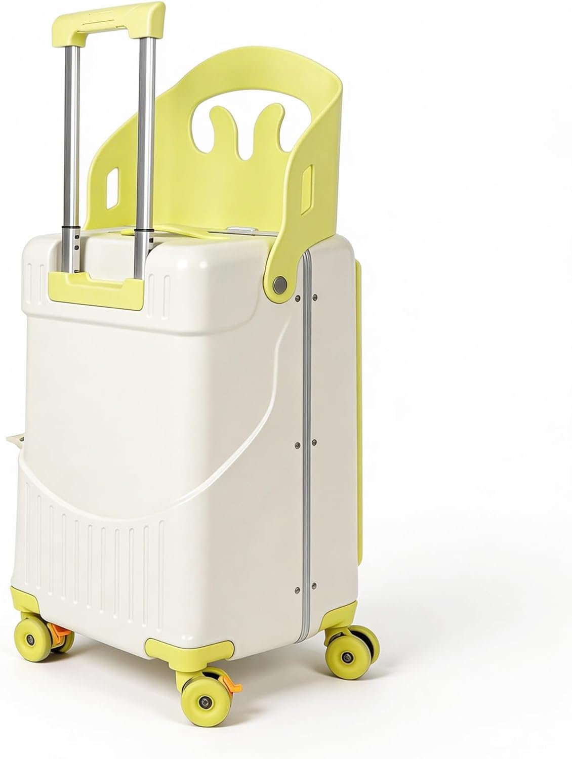 Ride-on Carry-on Suitcase with Foldable Backrest for Kids & Adults, TSA Lock, Cup Holder – Versatile Travel Gear for Family